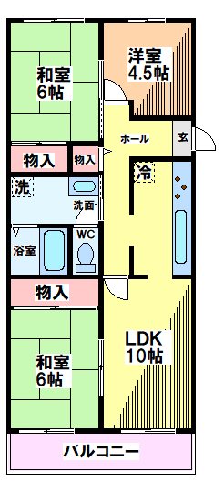 西国分寺史跡通り住宅６号棟  間取り