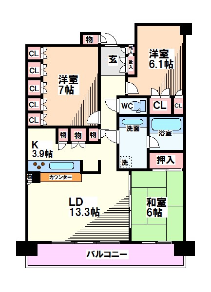 クリオ国立西壱番館  間取り
