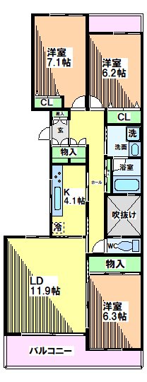 エル・セレーノ国立  (反転間取り）  間取り