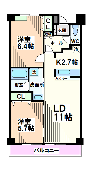 東京都国分寺市西恋ヶ窪１丁目 理想の間取り！カウンターキッチン！