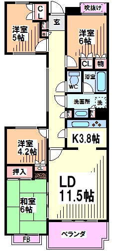 エクセル国立グレイスコート  間取り