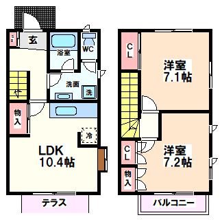 ディアコート国立 B  間取り