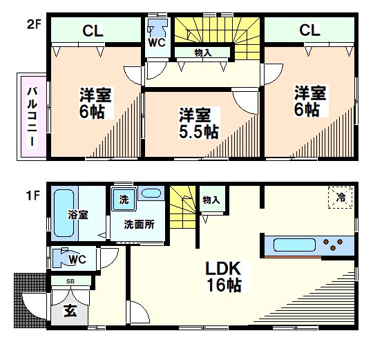 井上貸家　国立市 間取り