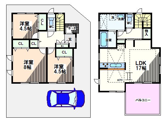 国立市北2丁目戸建  間取り